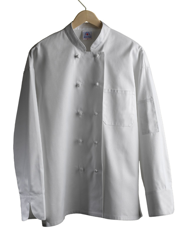 Knot Button Chef Coat Cloth Button Chef Coat (White) Cloth Button Chef Coat (White) Sunstarr