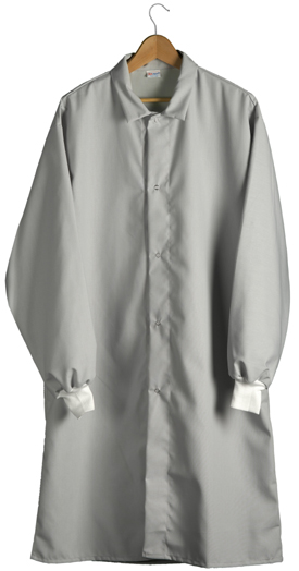 lab coat with cuffed sleeves